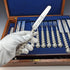 Circa 1850 British Antique Solid Silver Handle Cutlery 12 Pair Set in Wooden Box Martin Hall